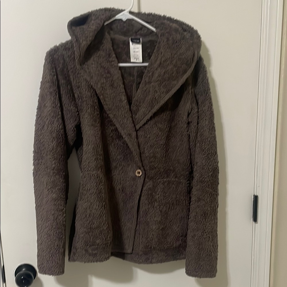 Patagonia Brown sun hills plush pile with Hood